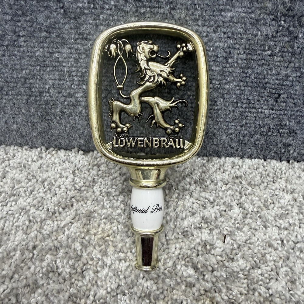 Vintage Lowenbrau filigree design beer tap handle man cave‎ bar